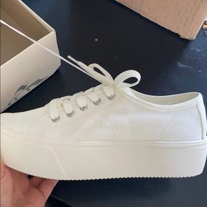 Platform white sneakers